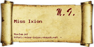Miss Ixion névjegykártya